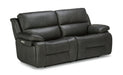 Flexsteel Latitudes Apollo Leather Power Reclining Sofa w/Power Headrests in Black - Holmwood's Furniture & Design Center (Somersworth, NH)