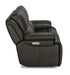 Flexsteel Latitudes Apollo Leather Power Reclining Sofa w/Power Headrests in Black - Holmwood's Furniture & Design Center (Somersworth, NH)