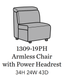 Flexsteel Latitudes Astra Leather Armless Chair w/Power Headrest - Holmwood's Furniture & Design Center (Somersworth, NH)