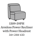 Flexsteel Latitudes Astra Leather Armless Power Recliner w/Power Headrest - Holmwood's Furniture & Design Center (Somersworth, NH)