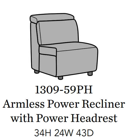 Flexsteel Latitudes Astra Leather Armless Power Recliner w/Power Headrest - Holmwood's Furniture & Design Center (Somersworth, NH)