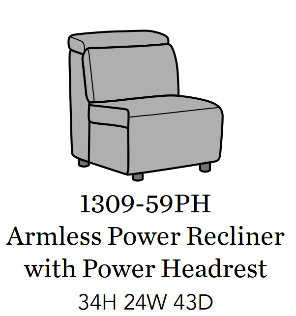 Flexsteel Latitudes Astra Leather Armless Power Recliner w/Power Headrest - Holmwood's Furniture & Design Center (Somersworth, NH)