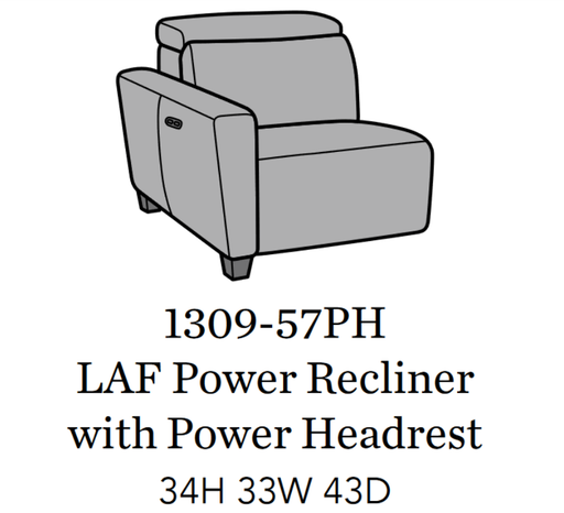 Flexsteel Latitudes Astra Leather LAF Power Recliner w/Power Headrest - Holmwood's Furniture & Design Center (Somersworth, NH)
