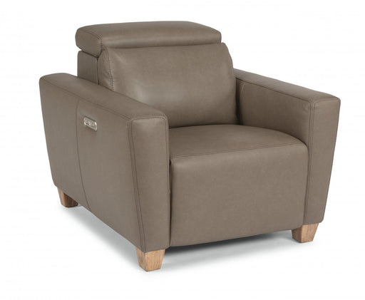 Flexsteel Latitudes Astra Leather Power Recliner w/Power Headrest - Holmwood's Furniture & Design Center (Somersworth, NH)