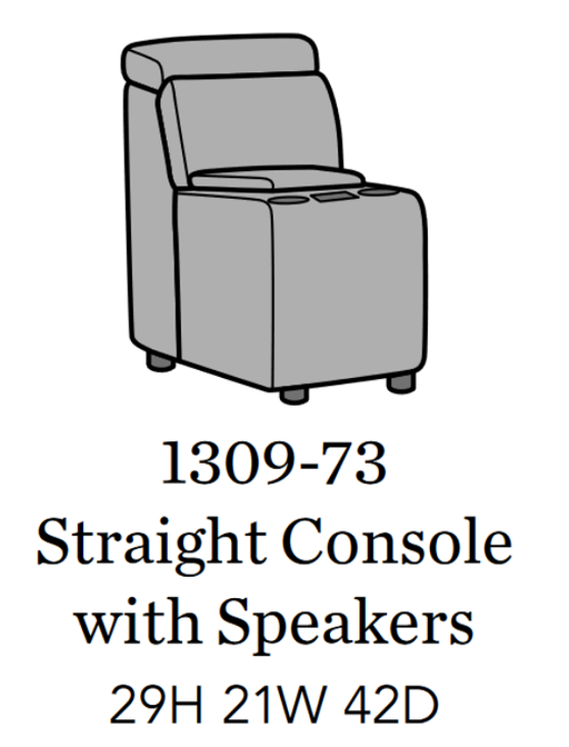 Flexsteel Latitudes Astra Leather Straight Console with Speakers - Holmwood's Furniture & Design Center (Somersworth, NH)