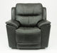 Flexsteel Latitudes Cade Leather Power Recliner w/Power Headrest in Black - Holmwood's Furniture & Design Center (Somersworth, NH)