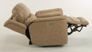 Flexsteel Latitudes Cade Leather Power Recliner w/Power Headrest in Light Brown - Holmwood's Furniture & Design Center (Somersworth, NH)