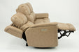 Flexsteel Latitudes Cade Leather Power Reclining Sofa w/Power Headrests in Light Brown - Holmwood's Furniture & Design Center (Somersworth, NH)