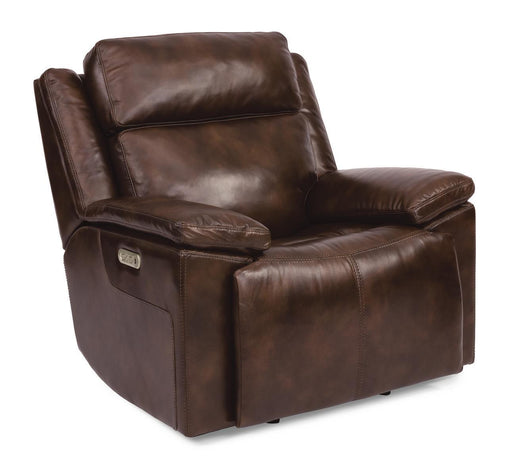 Flexsteel Latitudes Chance Leather Power Gliding Recliner w/Power Headrest - Holmwood's Furniture & Design Center (Somersworth, NH)