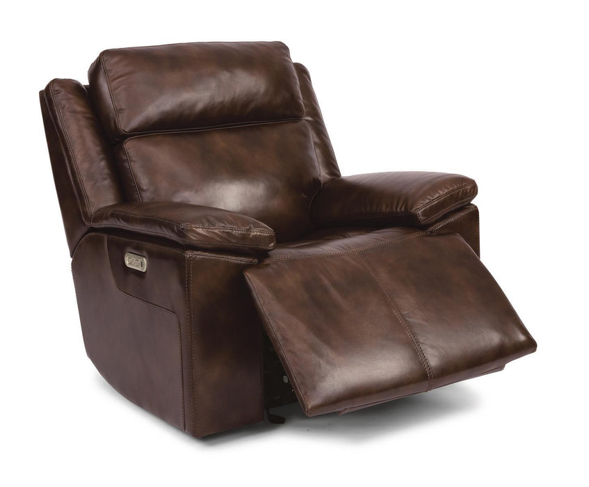 Flexsteel Latitudes Chance Leather Power Gliding Recliner w/Power Headrest - Holmwood's Furniture & Design Center (Somersworth, NH)