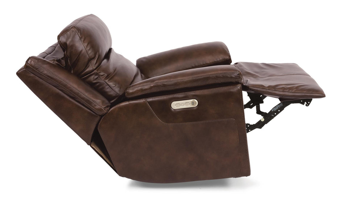 Flexsteel Latitudes Chance Leather Power Gliding Recliner w/Power Headrest - Holmwood's Furniture & Design Center (Somersworth, NH)