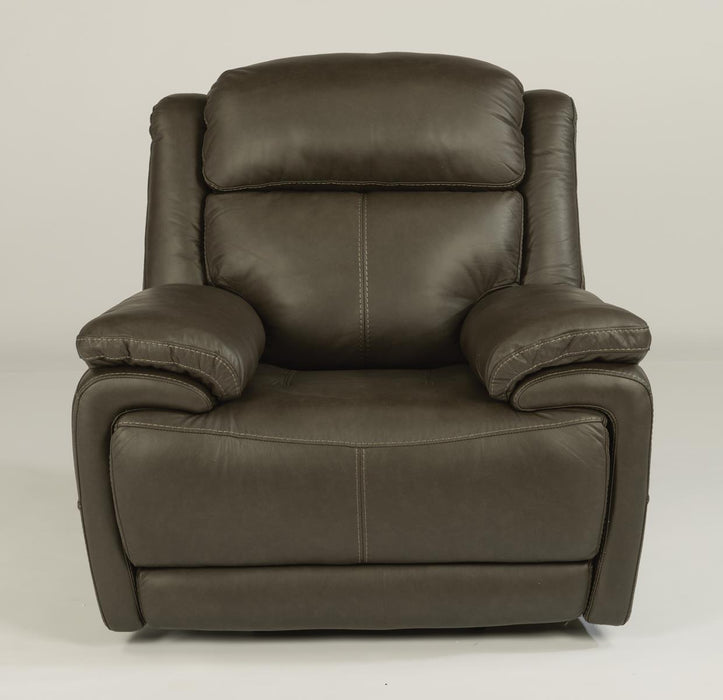 Flexsteel Latitudes Elijah Leather Power Recliner w/Power Headrest - Holmwood's Furniture & Design Center (Somersworth, NH)