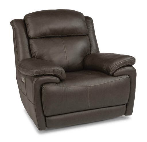 Flexsteel Latitudes Elijah Leather Power Recliner w/Power Headrest - Holmwood's Furniture & Design Center (Somersworth, NH)