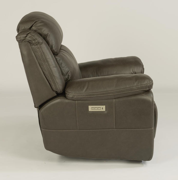 Flexsteel Latitudes Elijah Leather Power Recliner w/Power Headrest - Holmwood's Furniture & Design Center (Somersworth, NH)