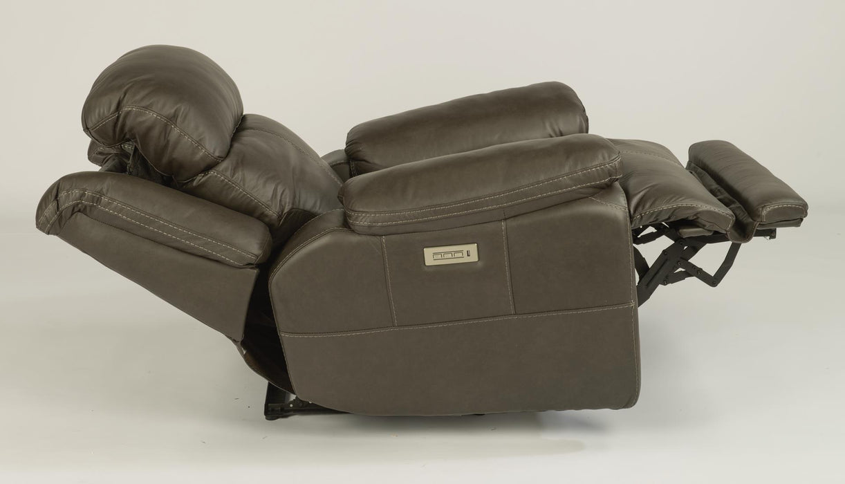 Flexsteel Latitudes Elijah Leather Power Recliner w/Power Headrest - Holmwood's Furniture & Design Center (Somersworth, NH)