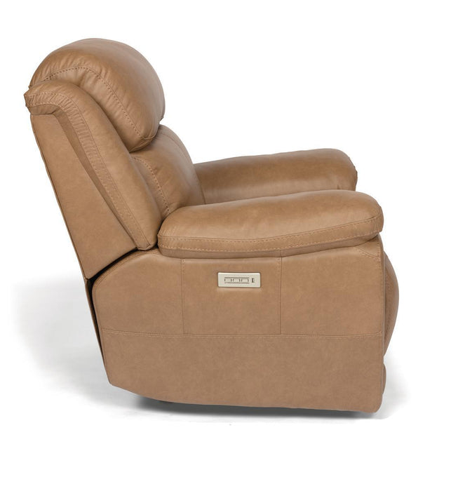 Flexsteel Latitudes Elijah Leather Power Recliner w/Power Headrest - Holmwood's Furniture & Design Center (Somersworth, NH)
