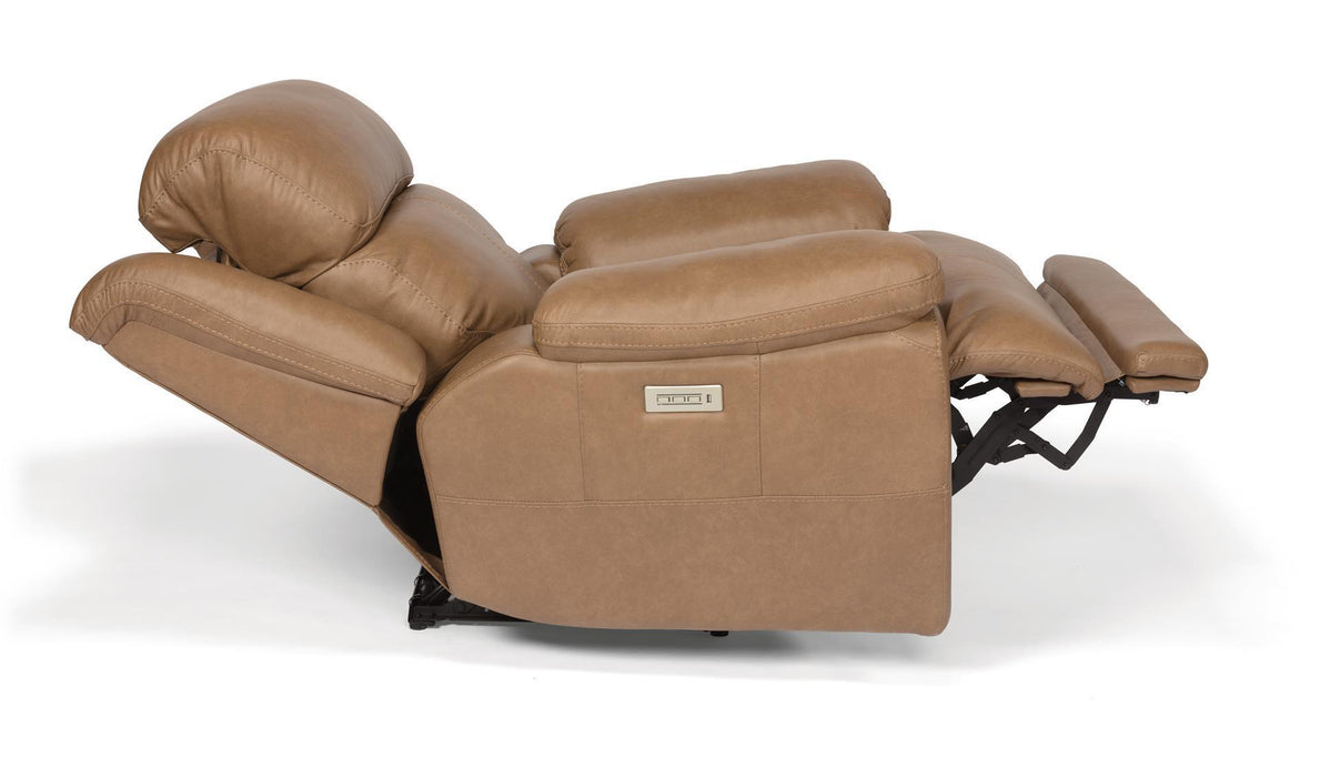 Flexsteel Latitudes Elijah Leather Power Recliner w/Power Headrest - Holmwood's Furniture & Design Center (Somersworth, NH)