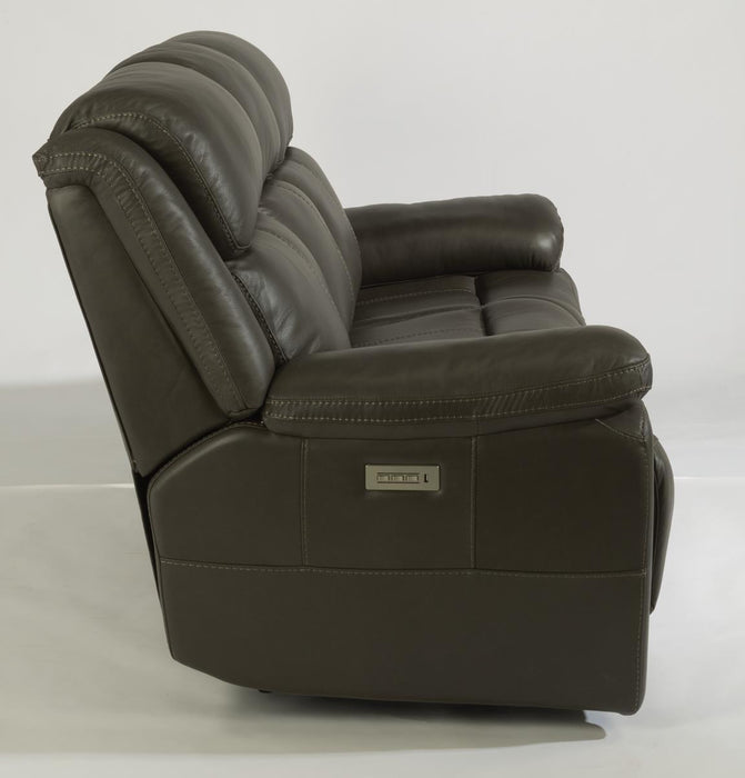 Flexsteel Elijah Power Reclining Sofa with Power Headrests & Lumbar - Holmwood's Furniture & Design Center (Somersworth, NH)