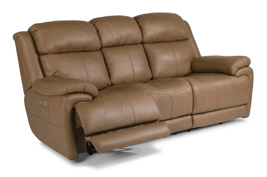 Flexsteel Elijah Power Reclining Sofa with Power Headrests & Lumbar - Holmwood's Furniture & Design Center (Somersworth, NH)