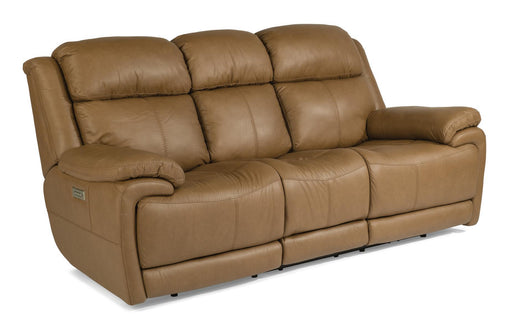 Flexsteel Elijah Power Reclining Sofa with Power Headrests & Lumbar - Holmwood's Furniture & Design Center (Somersworth, NH)