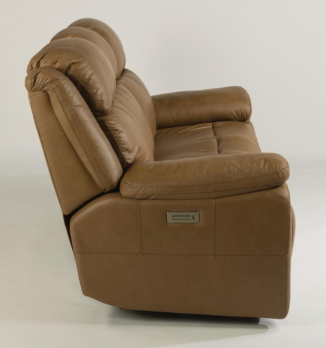 Flexsteel Elijah Power Reclining Sofa with Power Headrests & Lumbar - Holmwood's Furniture & Design Center (Somersworth, NH)