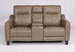 Flexsteel Latitudes Forte Leather Power Reclining Loveseat w/Console & Power Headrests - Holmwood's Furniture & Design Center (Somersworth, NH)