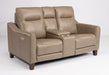 Flexsteel Latitudes Forte Leather Power Reclining Loveseat w/Console & Power Headrests - Holmwood's Furniture & Design Center (Somersworth, NH)