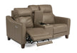 Flexsteel Latitudes Forte Leather Power Reclining Loveseat w/Console & Power Headrests - Holmwood's Furniture & Design Center (Somersworth, NH)