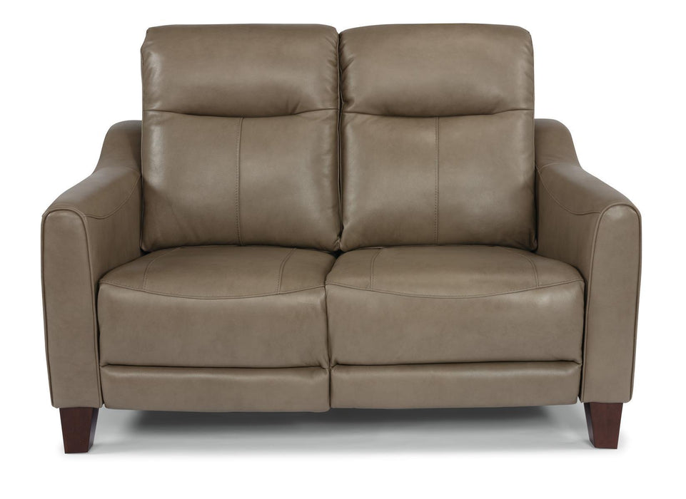 Flexsteel Latitudes Forte Leather Power Reclining Loveseat w/Power Headrests - Holmwood's Furniture & Design Center (Somersworth, NH)
