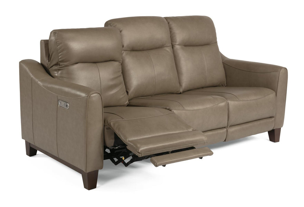 Flexsteel Latitudes Forte Leather Power Reclining Sofa w/Power Headrests - Holmwood's Furniture & Design Center (Somersworth, NH)