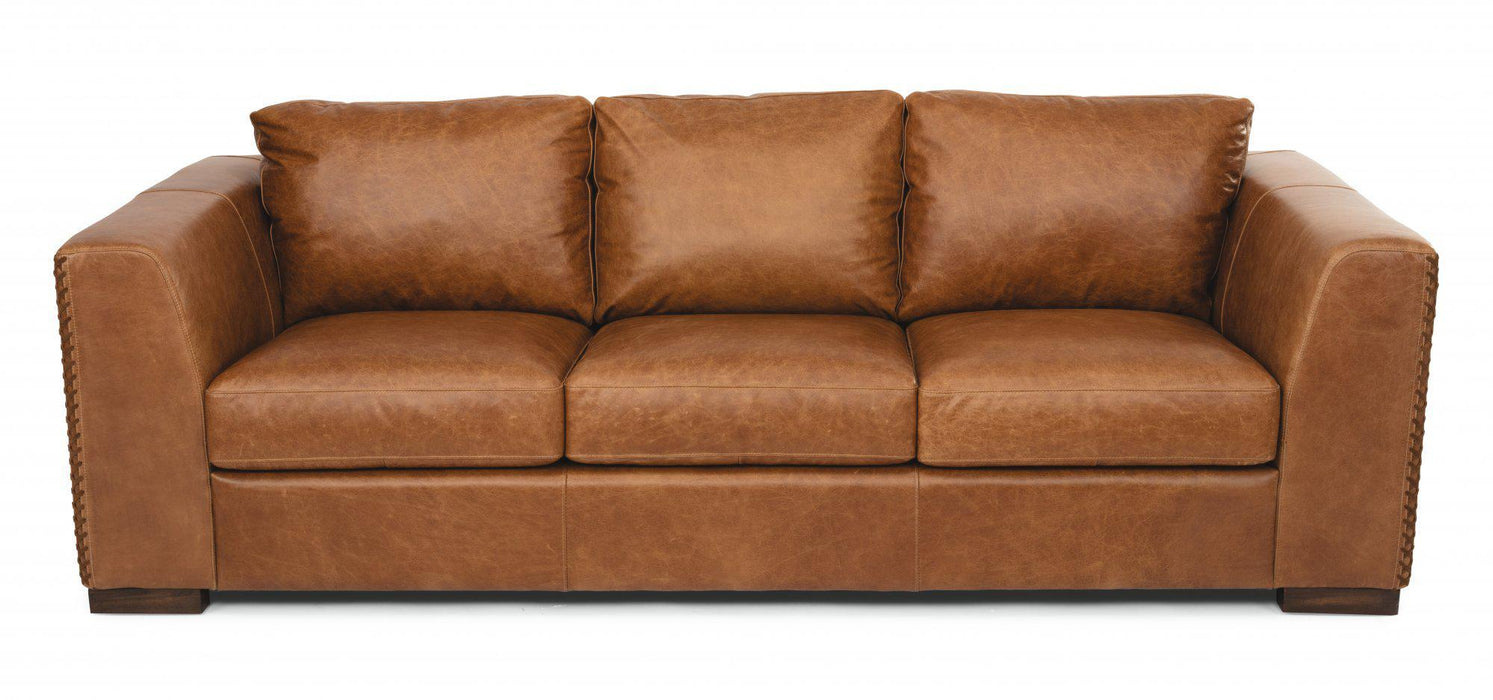 Flexsteel Latitudes Hawkins Leather 3-Cushion Sofa - Holmwood's Furniture & Design Center (Somersworth, NH)