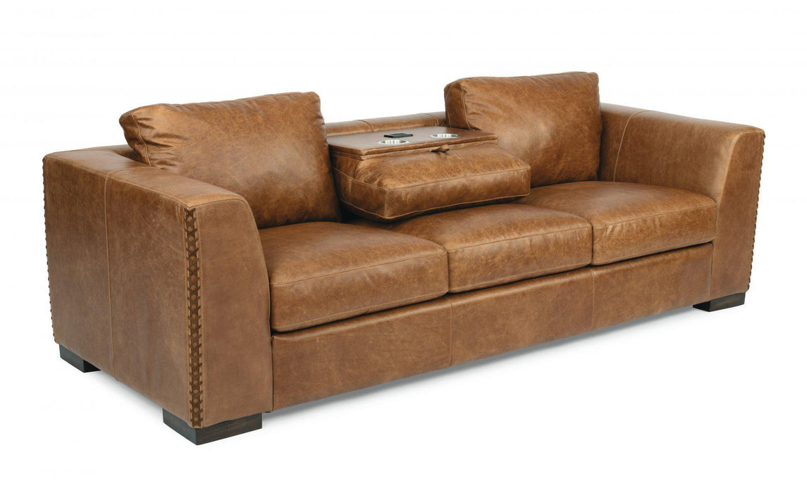 Flexsteel Latitudes Hawkins Leather 3-Cushion Sofa - Holmwood's Furniture & Design Center (Somersworth, NH)