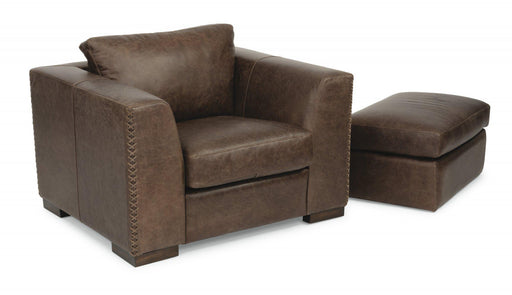 Flexsteel Latitudes Hawkins Leather Ottoman - Holmwood's Furniture & Design Center (Somersworth, NH)
