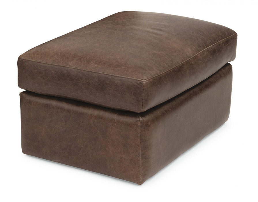 Flexsteel Latitudes Hawkins Leather Ottoman - Holmwood's Furniture & Design Center (Somersworth, NH)