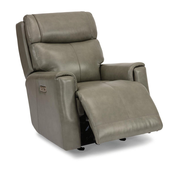 Flexsteel Latitudes Holton Leather Power Gliding Recliner w/Power Headrest - Holmwood's Furniture & Design Center (Somersworth, NH)
