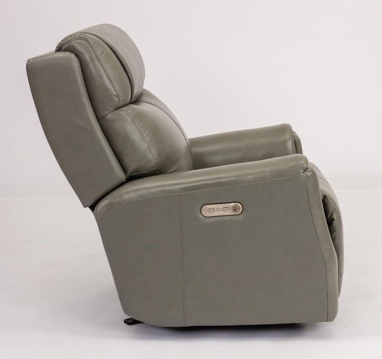 Flexsteel Latitudes Holton Leather Power Gliding Recliner w/Power Headrest - Holmwood's Furniture & Design Center (Somersworth, NH)