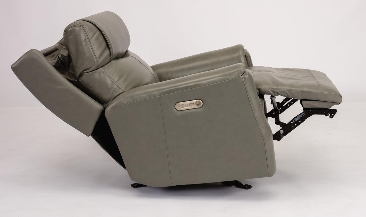 Flexsteel Latitudes Holton Leather Power Gliding Recliner w/Power Headrest - Holmwood's Furniture & Design Center (Somersworth, NH)