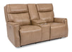 Flexsteel Latitudes Holton Leather Power Reclining Loveseat w/Console & Power Headrests - Holmwood's Furniture & Design Center (Somersworth, NH)