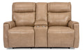 Flexsteel Latitudes Holton Leather Power Reclining Loveseat w/Console & Power Headrests - Holmwood's Furniture & Design Center (Somersworth, NH)