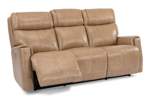 Flexsteel Latitudes Holton Leather Power Reclining Sofa w/Power Headrests - Holmwood's Furniture & Design Center (Somersworth, NH)