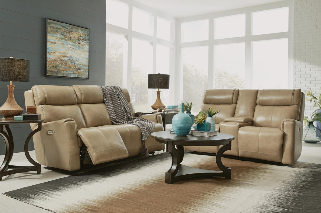 Flexsteel Latitudes Holton Leather Power Reclining Sofa w/Power Headrests - Holmwood's Furniture & Design Center (Somersworth, NH)