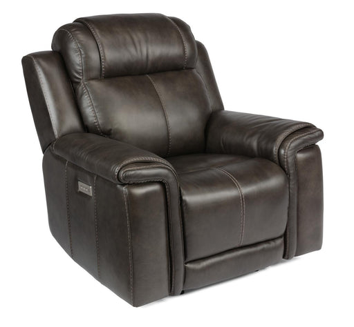 Flexsteel Latitudes Kingsley Leather Power Recliner w/Power Headrest - Holmwood's Furniture & Design Center (Somersworth, NH)