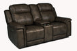 Flexsteel Latitudes Kingsley Leather Power Reclining Loveseat w/Console & Power Headrests - Holmwood's Furniture & Design Center (Somersworth, NH)