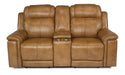 Flexsteel Latitudes Kingsley Leather Power Reclining Loveseat w/Console & Power Headrests - Holmwood's Furniture & Design Center (Somersworth, NH)