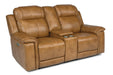 Flexsteel Latitudes Kingsley Leather Power Reclining Loveseat w/Console & Power Headrests - Holmwood's Furniture & Design Center (Somersworth, NH)