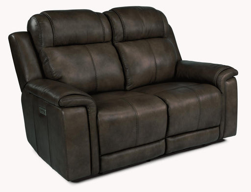 Flexsteel Latitudes Kingsley Leather Power Reclining Loveseat w/Power Headrests - Holmwood's Furniture & Design Center (Somersworth, NH)