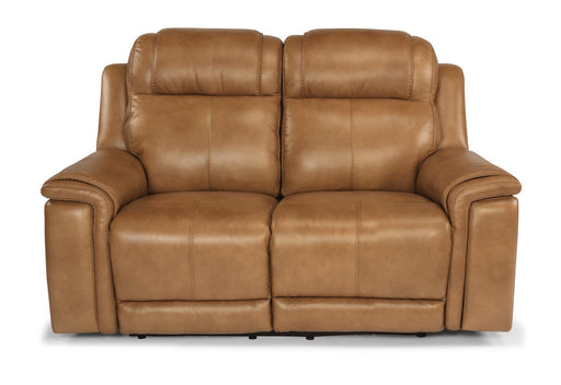 Flexsteel Latitudes Kingsley Leather Power Reclining Loveseat w/Power Headrests - Holmwood's Furniture & Design Center (Somersworth, NH)