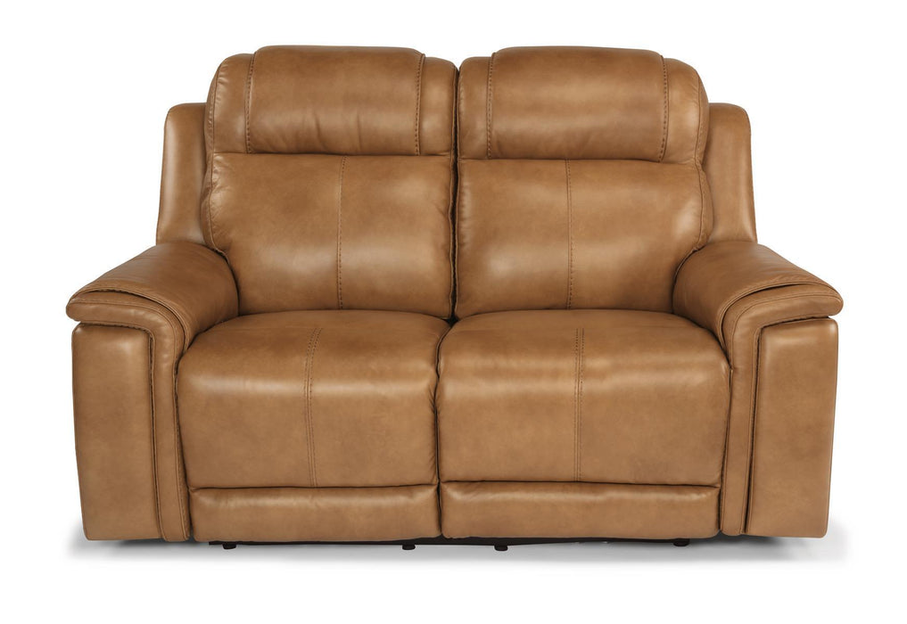 Flexsteel Latitudes Kingsley Leather Power Reclining Loveseat w/Power Headrests - Holmwood's Furniture & Design Center (Somersworth, NH)