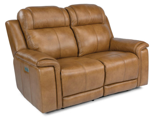 Flexsteel Latitudes Kingsley Leather Power Reclining Loveseat w/Power Headrests - Holmwood's Furniture & Design Center (Somersworth, NH)
