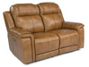 Flexsteel Latitudes Kingsley Leather Power Reclining Loveseat w/Power Headrests - Holmwood's Furniture & Design Center (Somersworth, NH)